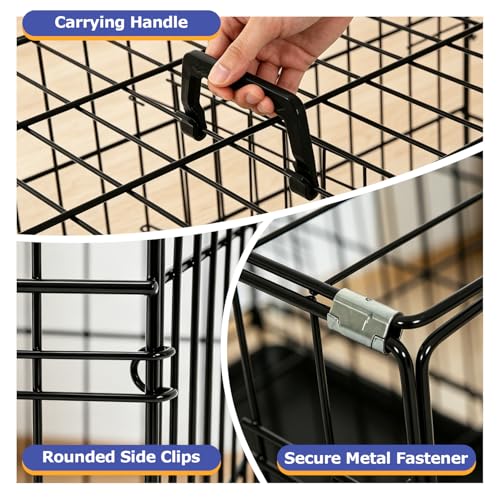 | 48" Foldable Metal Dog Crate | Dark Black | Cage for XL Dogs, view 7