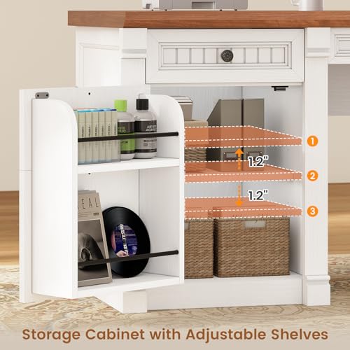 L Shaped Office Desk with 4 Drawers Storage, 67"x67" Executive Desk, view 7