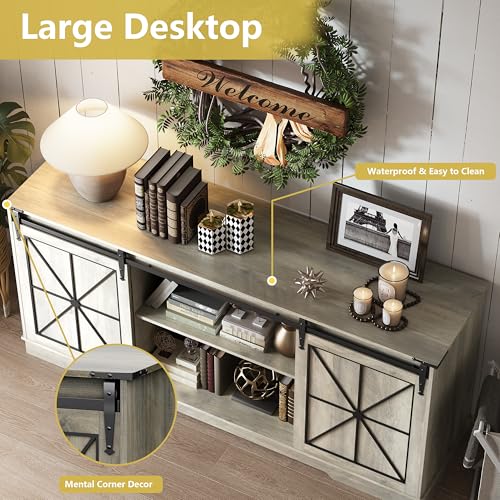 Farmhouse TV Stand for 65/60/55 Inch Tvs, view 7