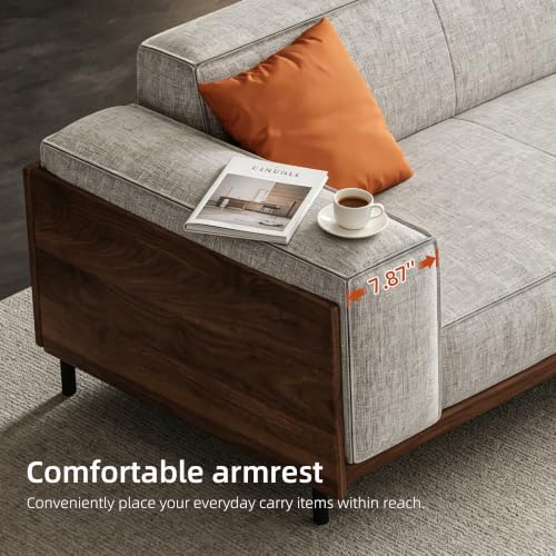 Modern 4-Seater Upholstered Fabric Sofa for Living Room, 111.8", view 7