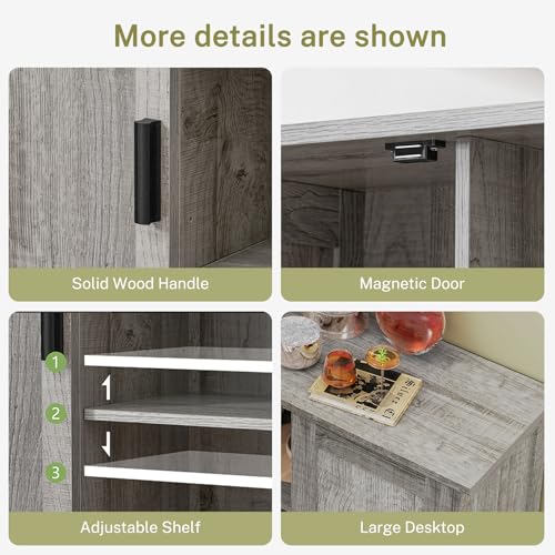 Storage Cabinet with 2 Doors and 4 Adjustable Shelves, view 7