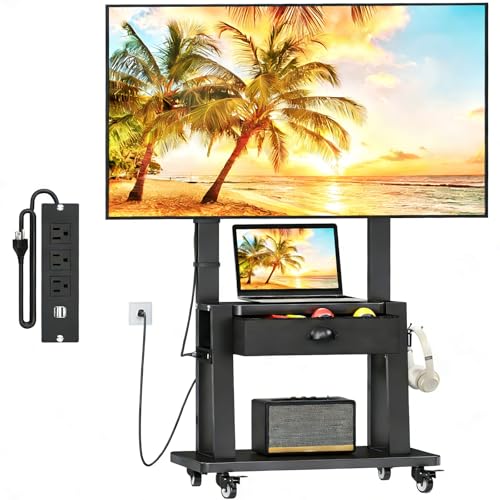 Rolling TV Stand with Power Outlet, view 2