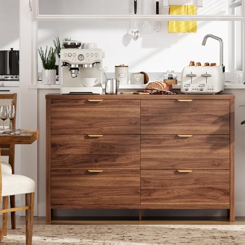 Dresser for Bedroom with 6 Drawers, 47.2" Modern Chest of Drawers, view 8