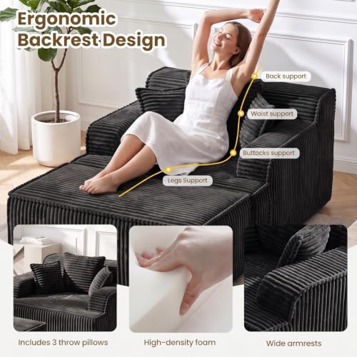 Chaise Lounge Chair Indoor, Oversized Boneless Chair Reading Chair, view 7