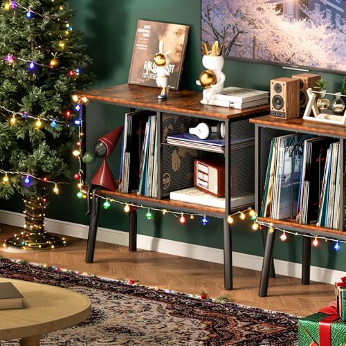 Record Player Stand with Adjustable Divider Vinyl Storage Holder Up to 200, view 8