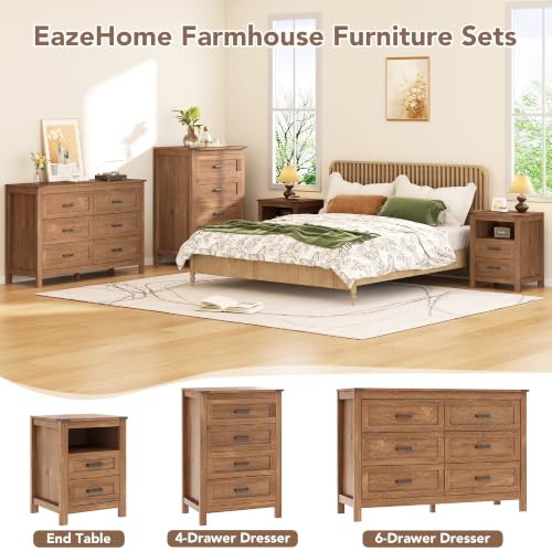 Farmhouse 6 Drawer Dresser for Bedroom, 47.2" Wide Wooden Chest, view 8