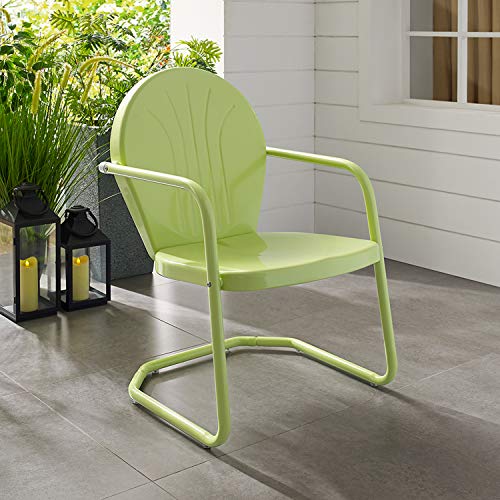 Griffith Outdoor Chair, Retro Metal Patio Chairs for Dining, Porch, Deck, Balcony, Key Lime