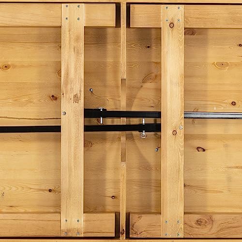 HERCULES 7' x 40" Rectangular Antique Rustic Solid Pine Folding Farm Table, Light Natural