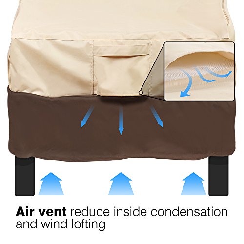 Patio Chair Covers, Lounge Deep Seat Cover, Heavy Duty and Waterproof Outdoor Lawn Patio Furniture Covers (2 Pack - Large, Beige & Brown)