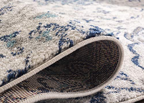 SAFAVIEH Madison Collection Accent Rug - 2'3" x 4', Cream & Light Grey, Glam Paisley Design, Non-Shedding & Easy Care, Ideal for High Traffic Areas in Entryway, Living Room, Bedroom (MAD600C)