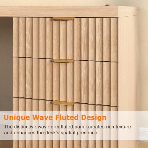 69" Modern L Shaped Executive Desk with Charging Station & File Drawer, view 7