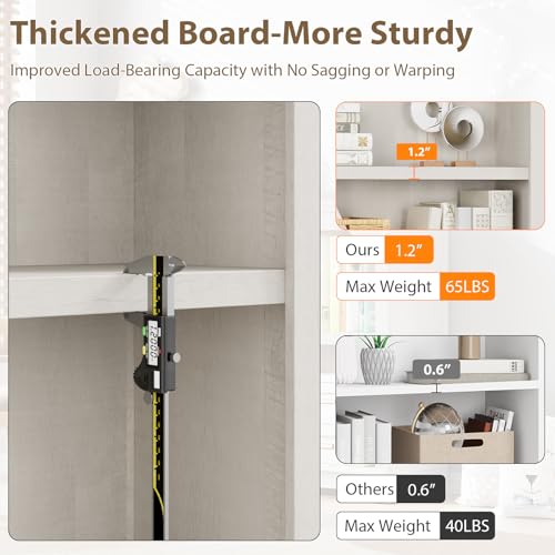 3 Tier Sturdy Bookshelf with Thick Board, 31.5" Wide Wooden Book Shelf, Freestanding Open Display Storage Bookshelves for Study Room, Home Office, Living Room