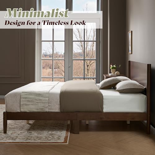 Solid Walnut Queen Bed Frame Mid-Century Design, view 8