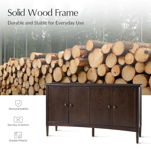 58" Wood Buffet Sideboard Cabinet with Storage, Auburn, view 8