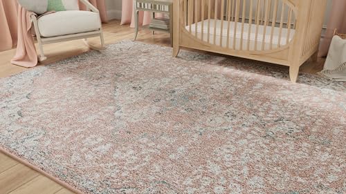 Harper HY50B Pink Amaranth Transitional Vintage Non-Shedding Living Room Bedroom Nursery Dining Home Office Area Rug, 5'0"x7'0"