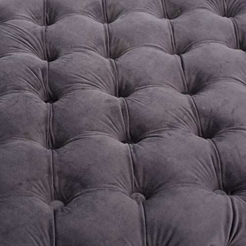 Christopher Knight Home Jaymee Velvet Ottoman, Grey