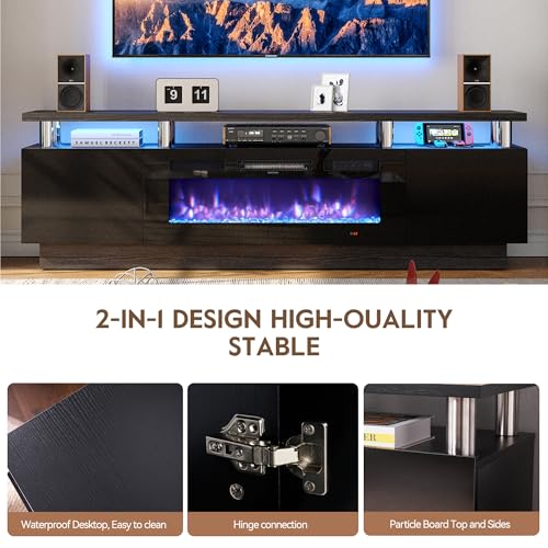 80" Fireplace TV Stand for TVs UP to 90", view 8