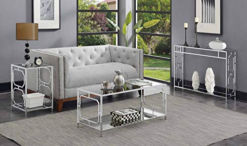 Omega Chrome Coffee Table, Clear Glass / Chrome Frame