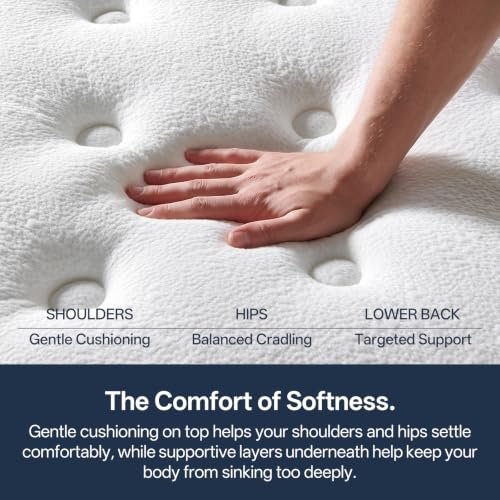 12 Inch Queen Hybrid Mattress, Gel Foam, Pocket Coils, Medium Firm, view 8