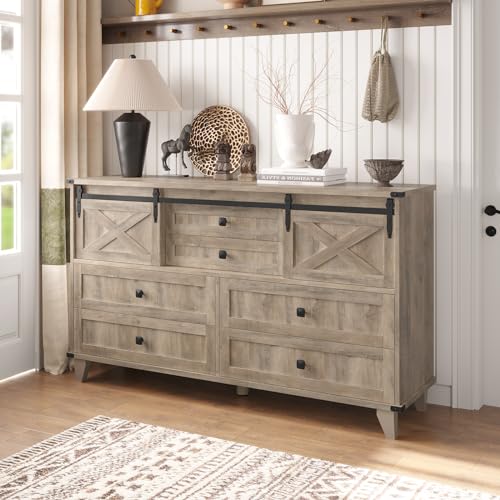 Farmhouse 6 Drawer Dresser for Bedroom, view 7