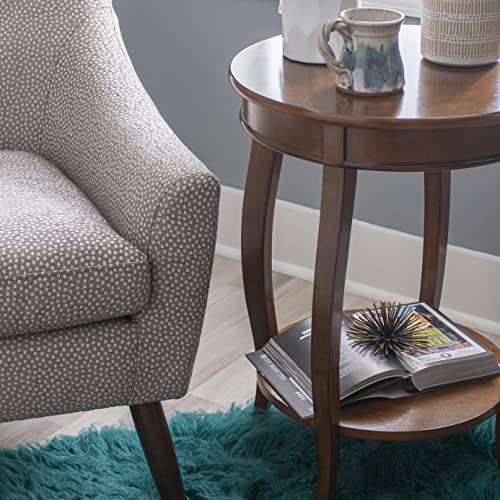 Powell Furniture Powell Hazelnut Round Shelf Table, 18"L x 18"W x 24"H