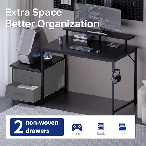 50 Inch Small Computer Desk with Drawers and Storage, view 6