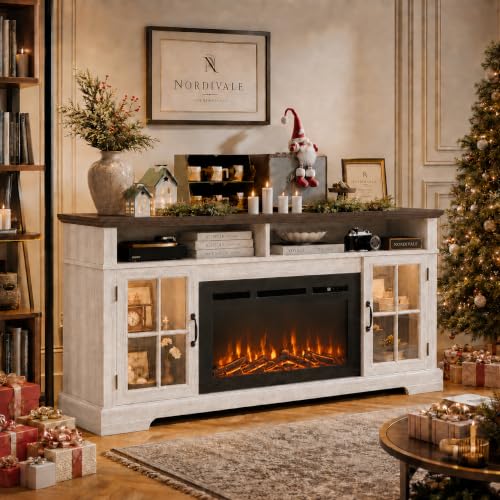 70" Fireplace TV Stand, Modern Entertainment Center for TVs Up to 80”, view 8
