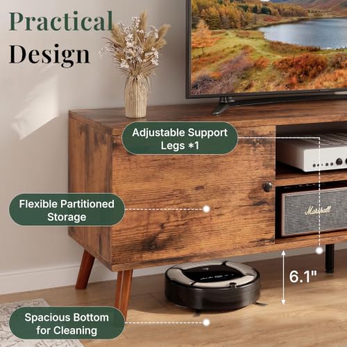 TV Stand for 55 60 inch TV, Modern Mid Century Entertainment Center with Storage, view 7