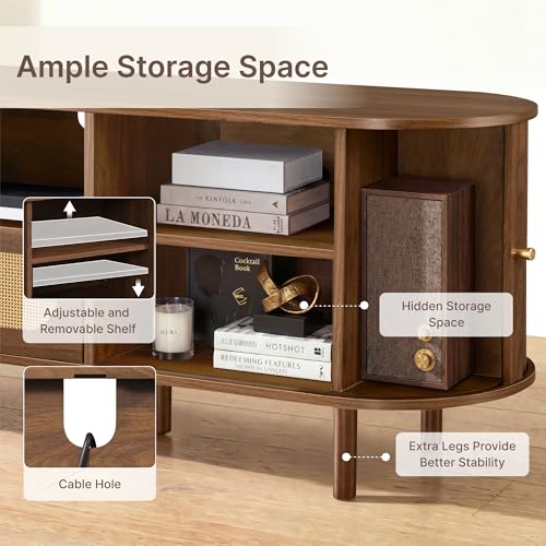 63'' Tambour TV Stand with Power Outlet for TVs up to 70, view 8