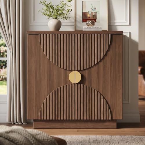 31.5" Sideboard Buffet Cabinet with Arched Slatted Doors, view 8