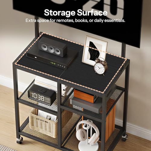 Small TV Stand with Wheels and Mount for 50 Inch TVs, view 7