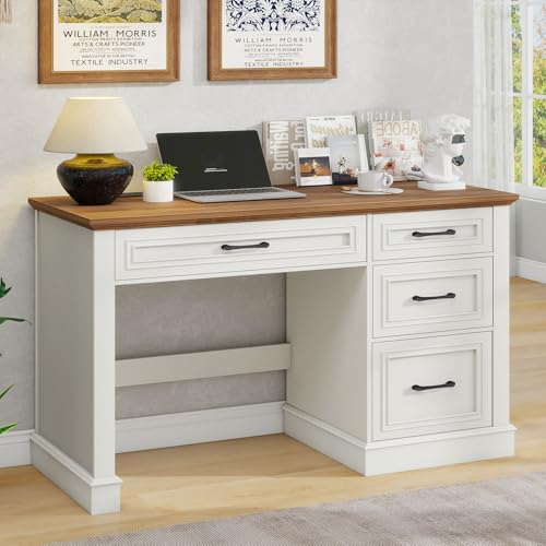 Farmhouse 47" Executive Desk with Charging Station, Unique White, view 8