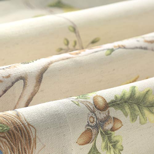 Birds Print Kitchen Curtains Valance, Country Style Faux Linen Curtain Panels for Living Room, Decorative Rod Pocket Valances for Bathroom Bedroom Windows, 1 Panel, 52x18