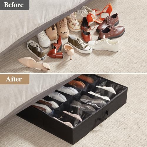 Under Bed Shoe Storage Organizer 2 Pack(12 Shoes Cells), view 7