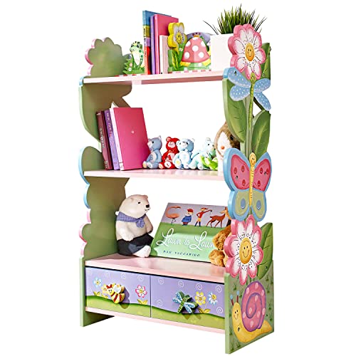 Fantasy Fields Magic Garden Kids 3-Tier Bookshelf & Drawer, Multi