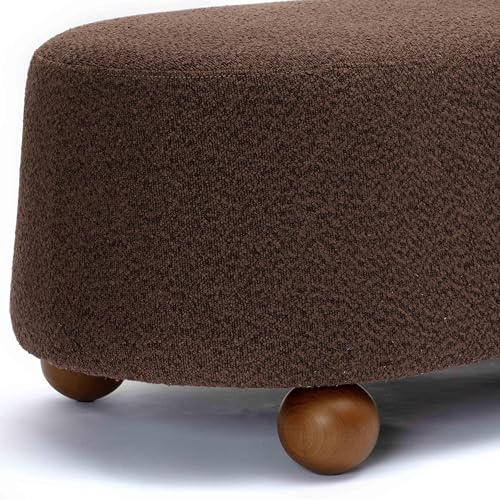 Tov Furniture Jaine Brown Boucle Large Ottoman