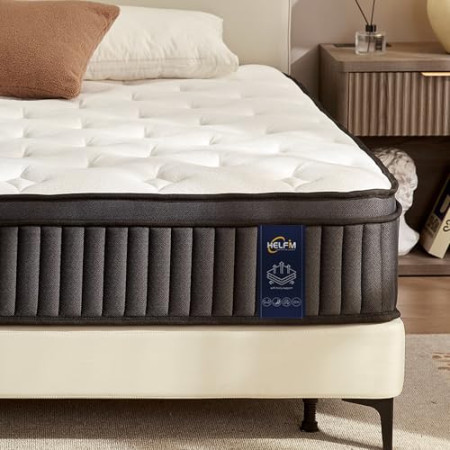 King Mattress - 12 Inch Medium Firm Ergonomic Mattress, Zoned Pocket Springs with Memory Foam for Back Support & Motion Isolation - CertiPUR-US Certified
