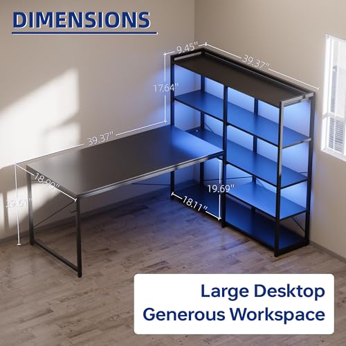 49 Inch L Shaped Gaming Computer Desk with Shelves and Storage, view 7