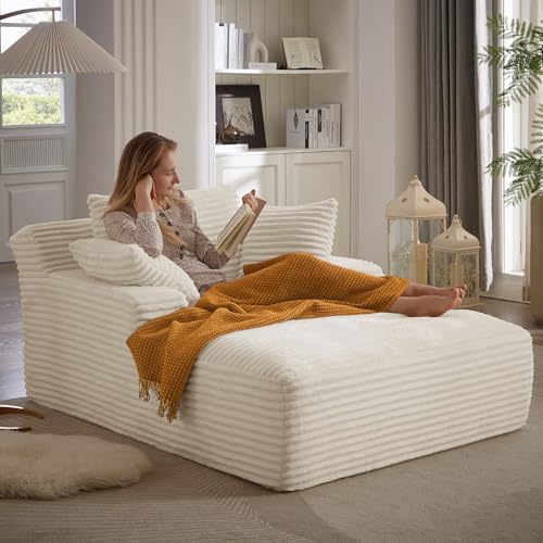 67 Inch Oversized Chaise Lounge Sofa Chair Indoor with 2 Pillows & Armrest, view 2