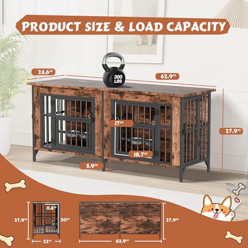 63'' Double Dog Crate Furniture, view 8