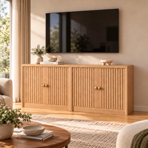 63" Sideboard Buffet Cabinets Set of 2 with Storage, view 8