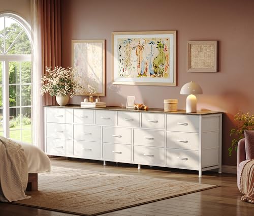77.6" Long Dresser for Bedroom, 16 Drawer Fabric Dresser for Closet, view 8