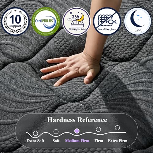 Upgraded Luxury 12 Inch Hybrid Twin Size Mattress in a Box, Medium Firm, view 7