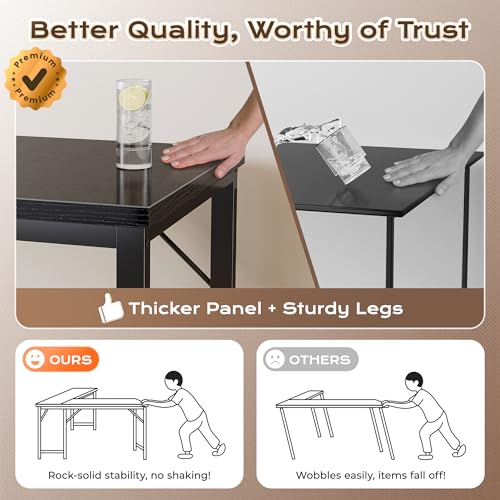 63 Inch L Shaped Desk with Power Outlets & 0.95 Inch Thicker Desktop, view 8