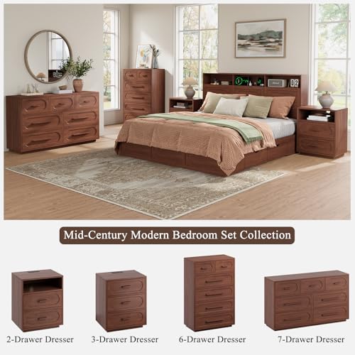 47" 7 Drawer Dresser for Bedroom, Walnut, view 8