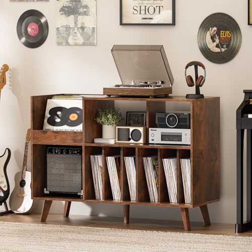 Large 48'' Record Player Stand with Display Area, view 7