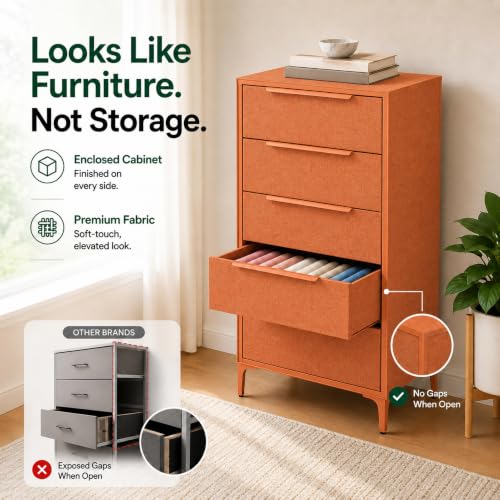 Naima Premium Fabric Dresser, Strong Metal Frame, view 7