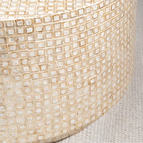 Gold Capiz Mosaic Kiro Coffee Table, 30 in x 30 in x 17 in