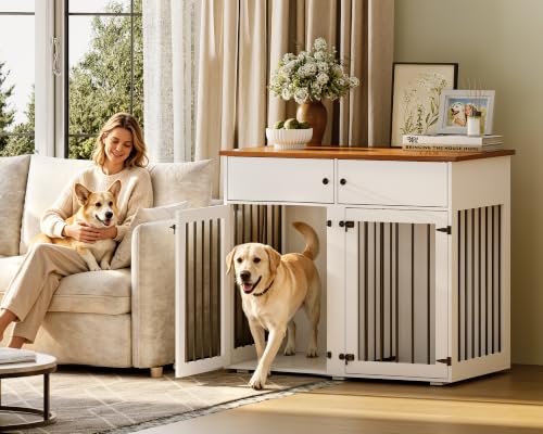 41" Dog Crate Furniture, Heavy Duty Dog Cage with Removable Divider, view 8