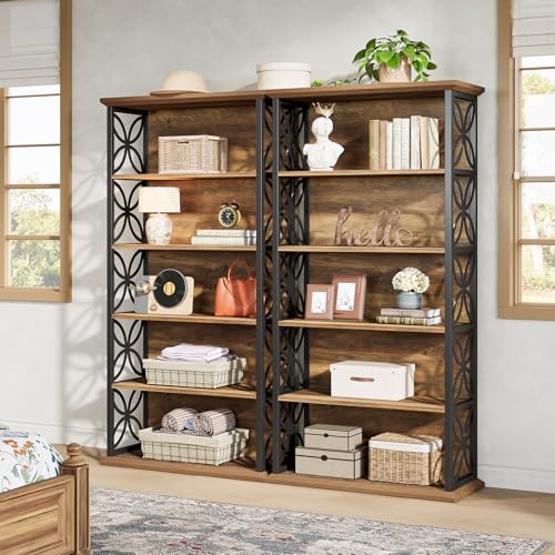 Tribesigns 6-Tier Tall Bookshelf, 71" Industrial Bookcase with Metal Frame, Freestanding Open Storage Shelves for Home Office, Living Room, Bedroom
